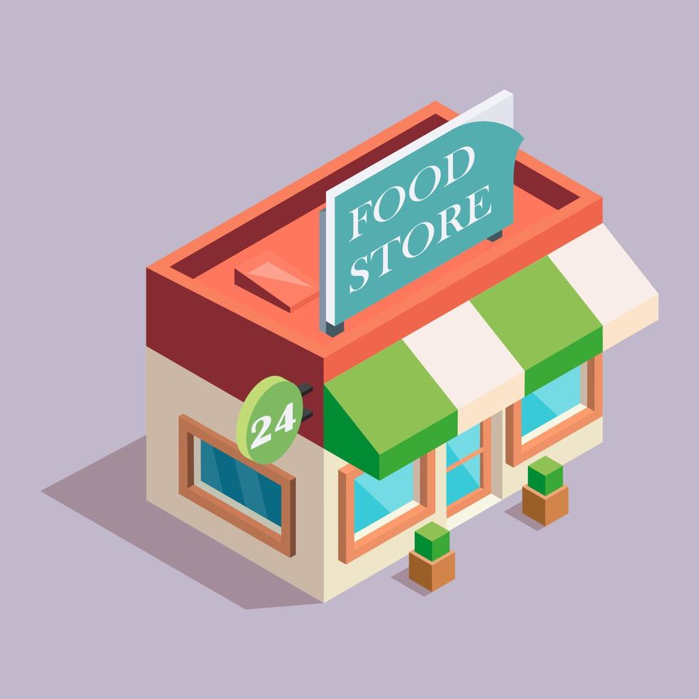 Food store isometric vector