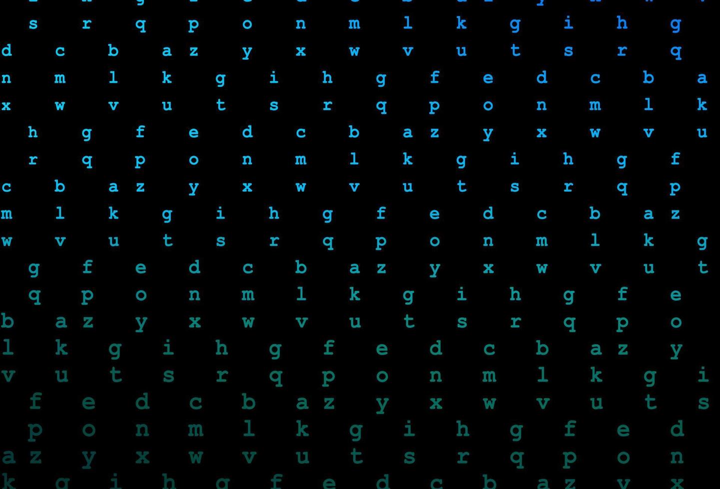 Dark blue, green vector pattern with ABC symbols.