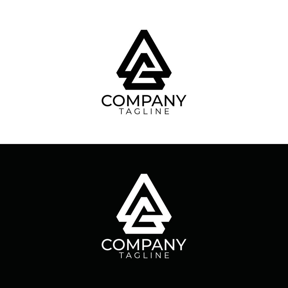 elegante diseño de logotipo ag y plantillas vectoriales premium vector