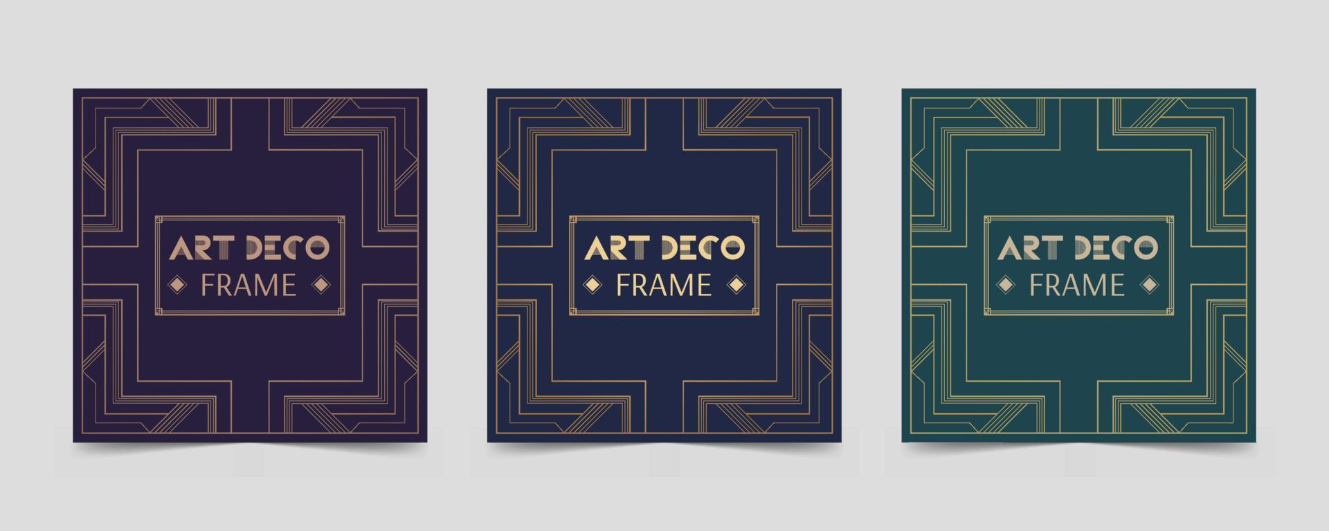 Vector modern frame template in classic art deco style