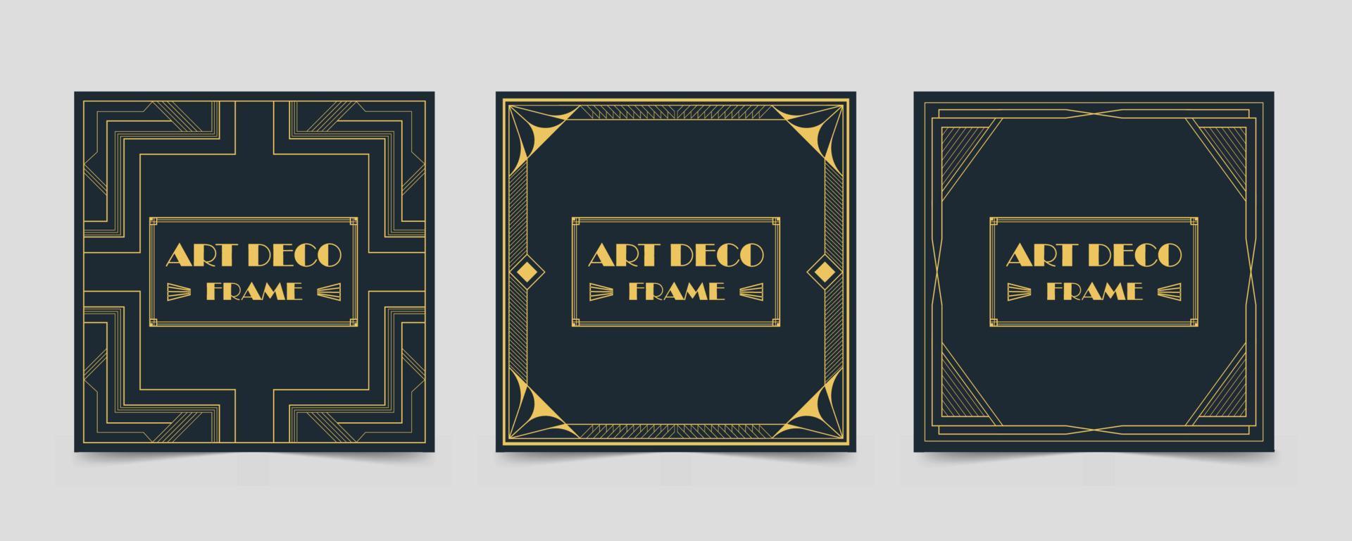 plantilla de marco moderno vectorial en estilo art deco clásico vector