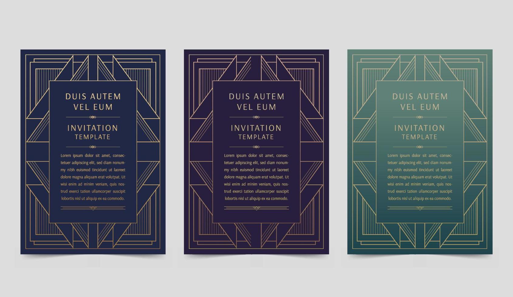 Vector invitation template in classical art deco style, luxury invitation template