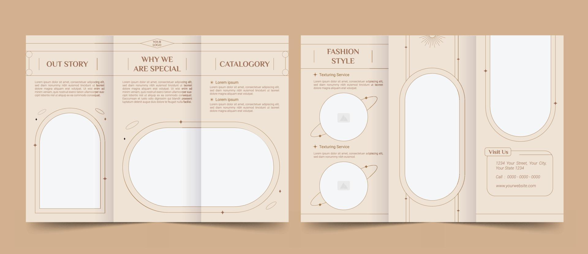 Trifold Brochure Layout For jewelry store vector