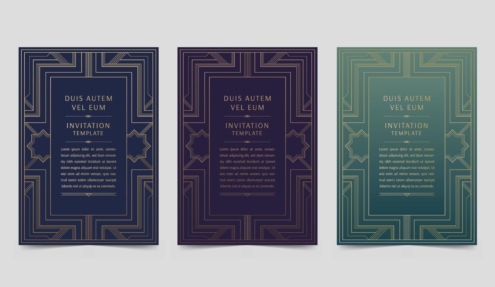Vector invitation template in classical art deco style, luxury invitation template