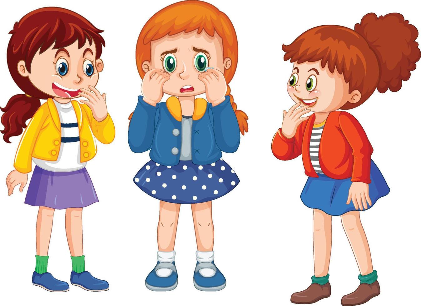 Bullying kids cartoon character vector