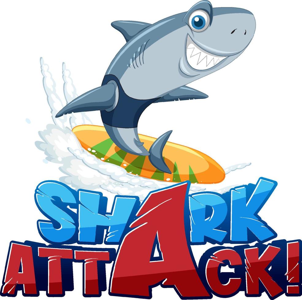 Font design for words shark attack vector