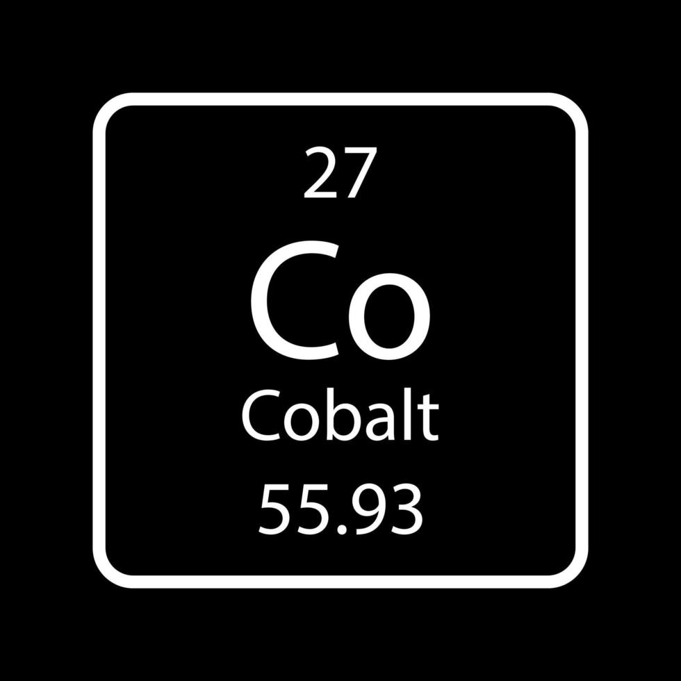 Cobalt symbol. Chemical element of the periodic table. Vector illustration.