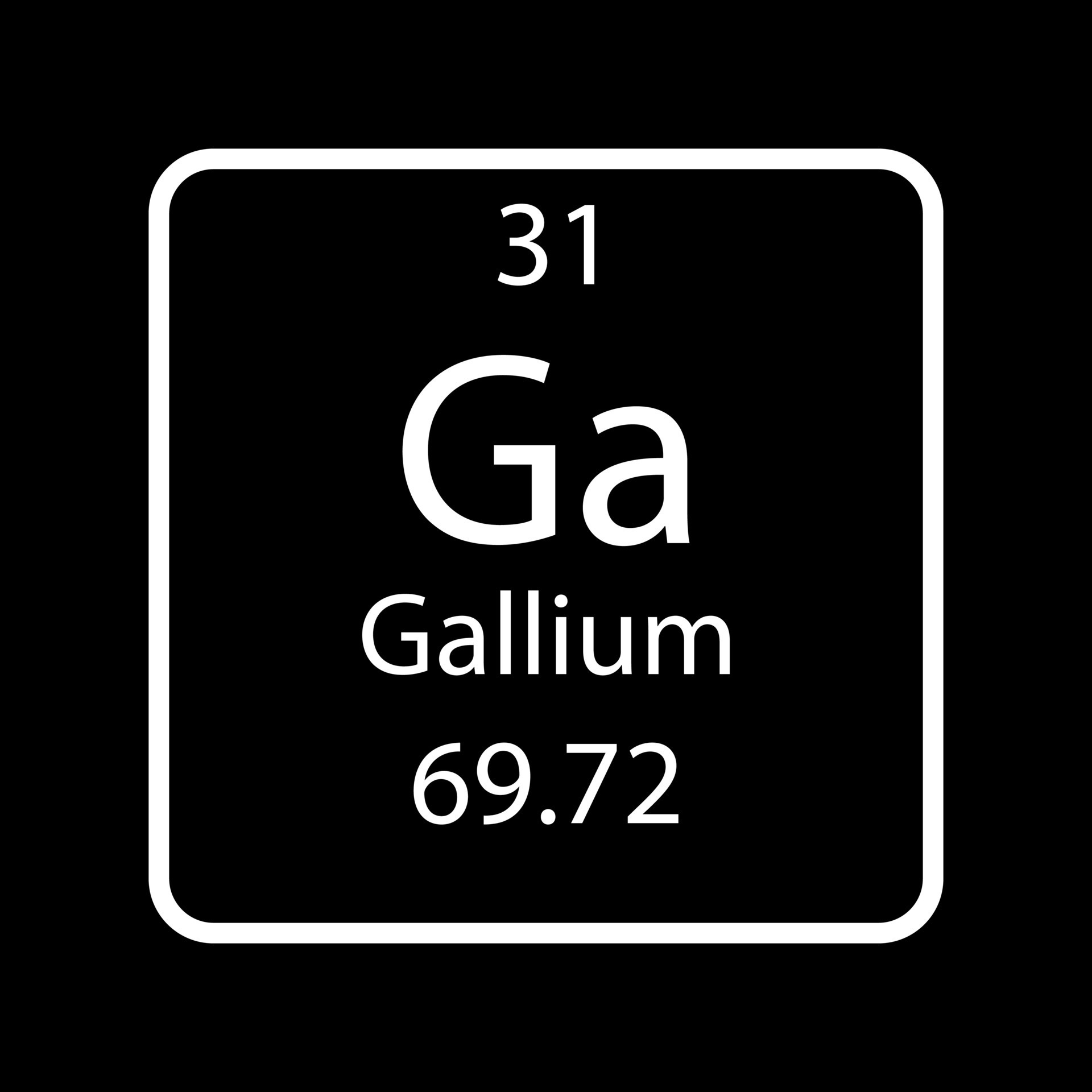 Gallium symbol. Chemical element of the periodic table. Vector illustration. 12066860 Vector Art
