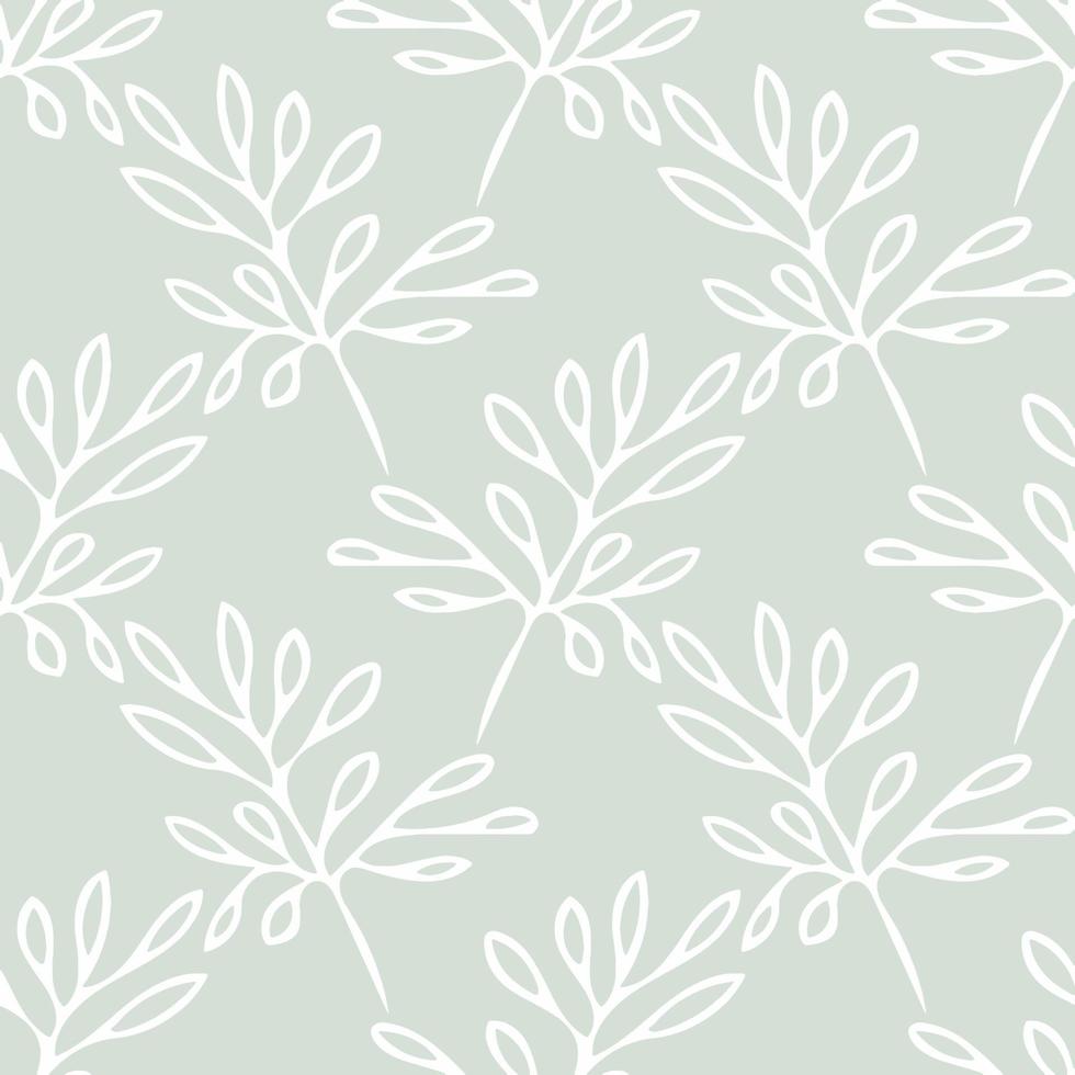 leaves seamless pattern hand drawn doodle. vector, minimalism, monochrome. textiles, wrapping paper wallpaper winter vector