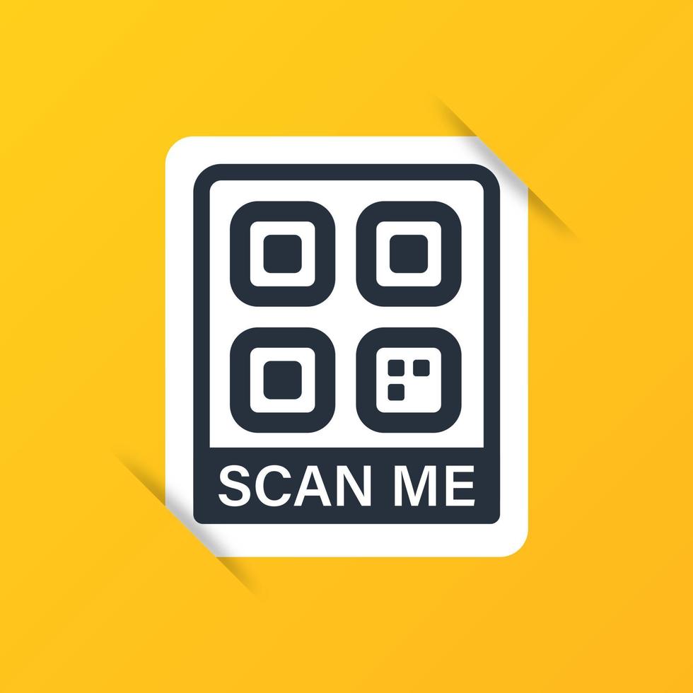 escanear el icono de código qr. código de respuesta rápida o código qr para aplicación móvil, pago y sitio web. escanéame la etiqueta de firma. vector