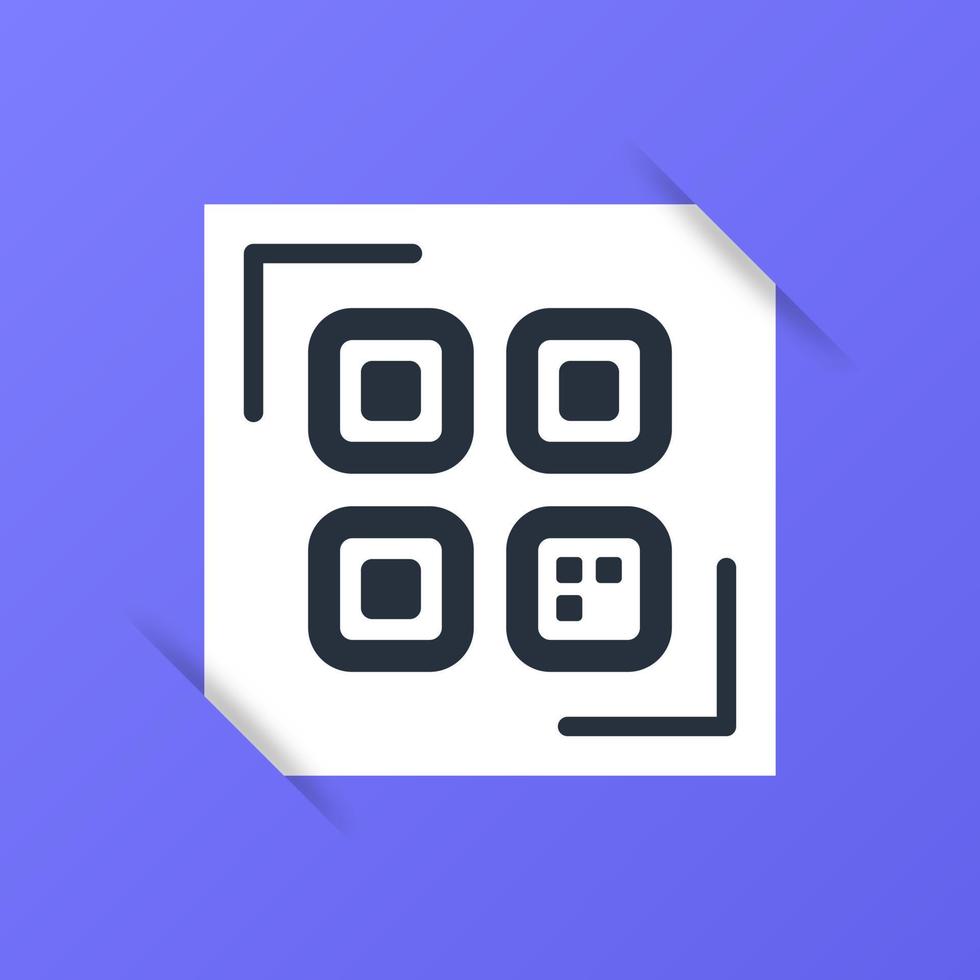 escanear el icono de código qr. código de respuesta rápida o código qr para aplicación móvil, pago y sitio web. escanéame la etiqueta de firma. vector