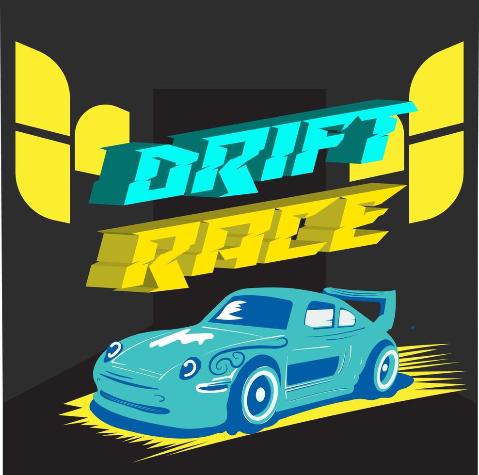 Vector illustration sport car Drift Race