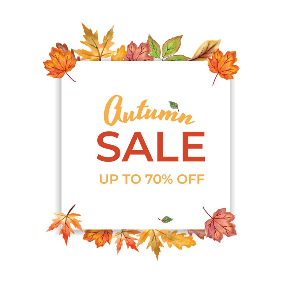 Rectangles Frame Promo banner Autumn Leaves vector