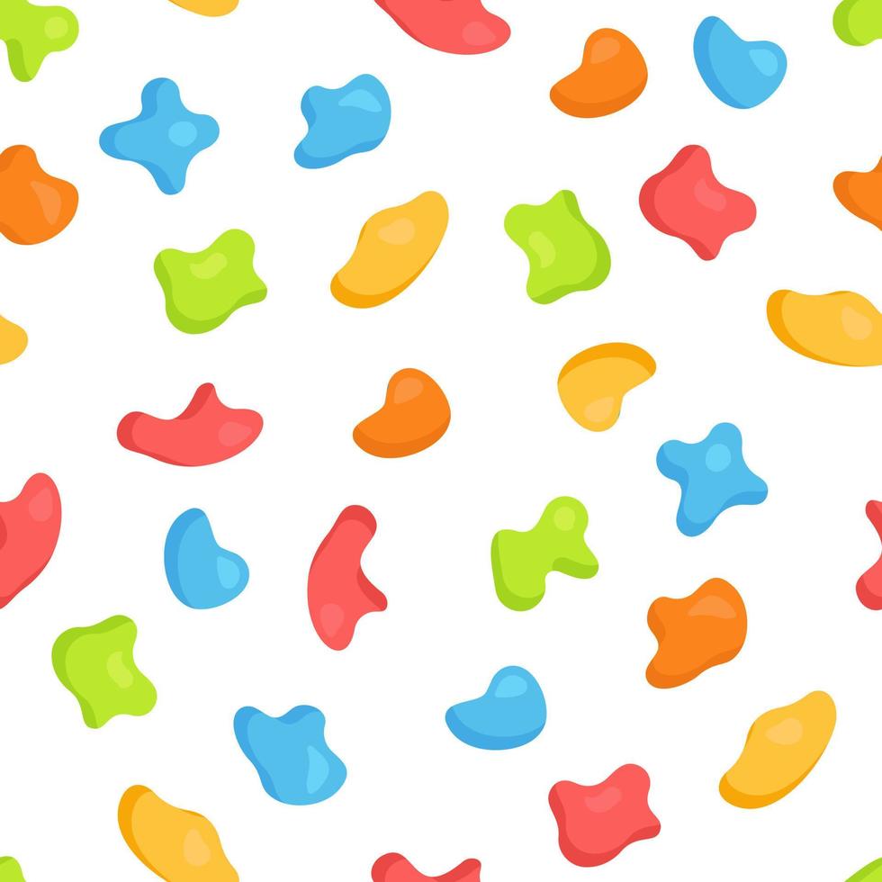 Vector illustration of a pattern of isolated multicolored blots. Paint splatter set for use in design.