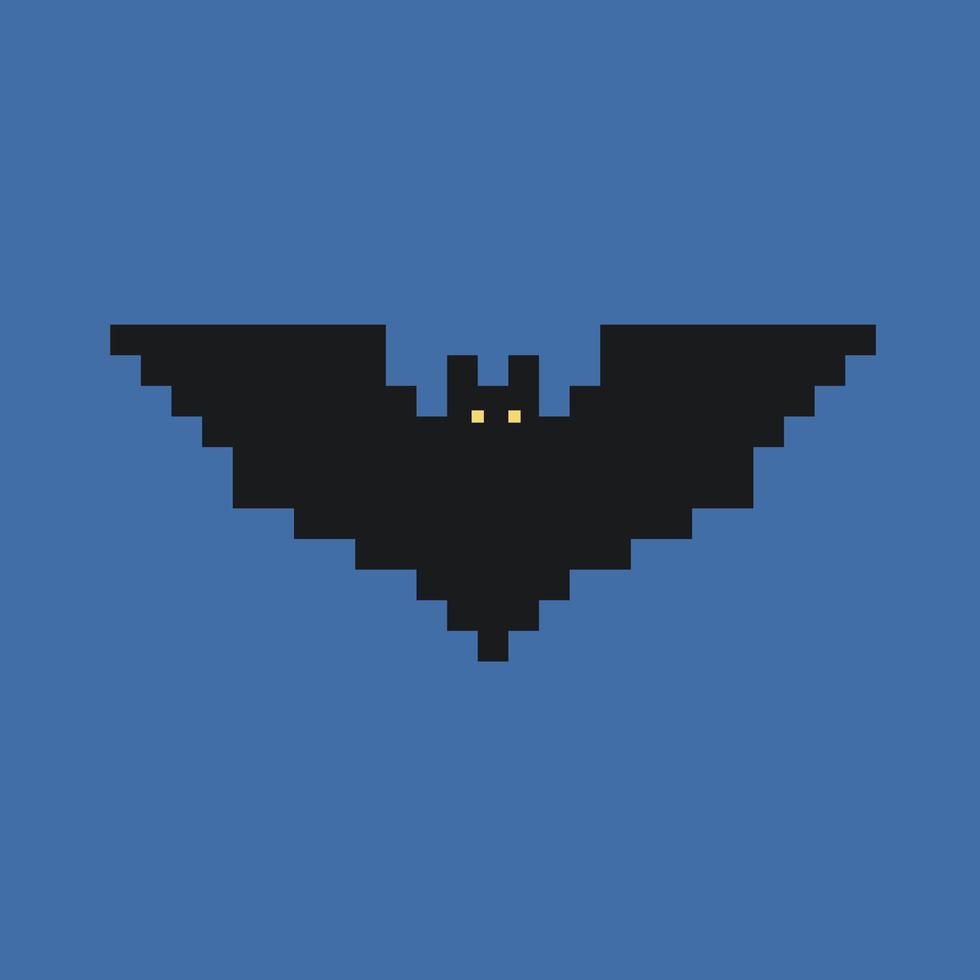 pixel illustration of a bat vector