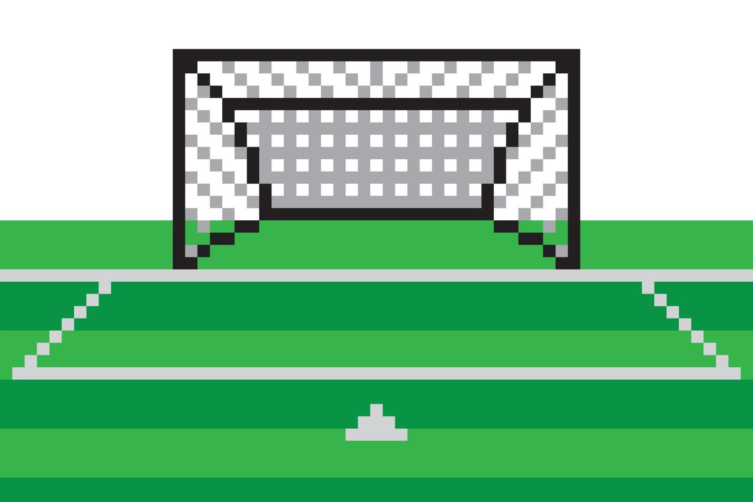 Pixel art soccer goal field vector