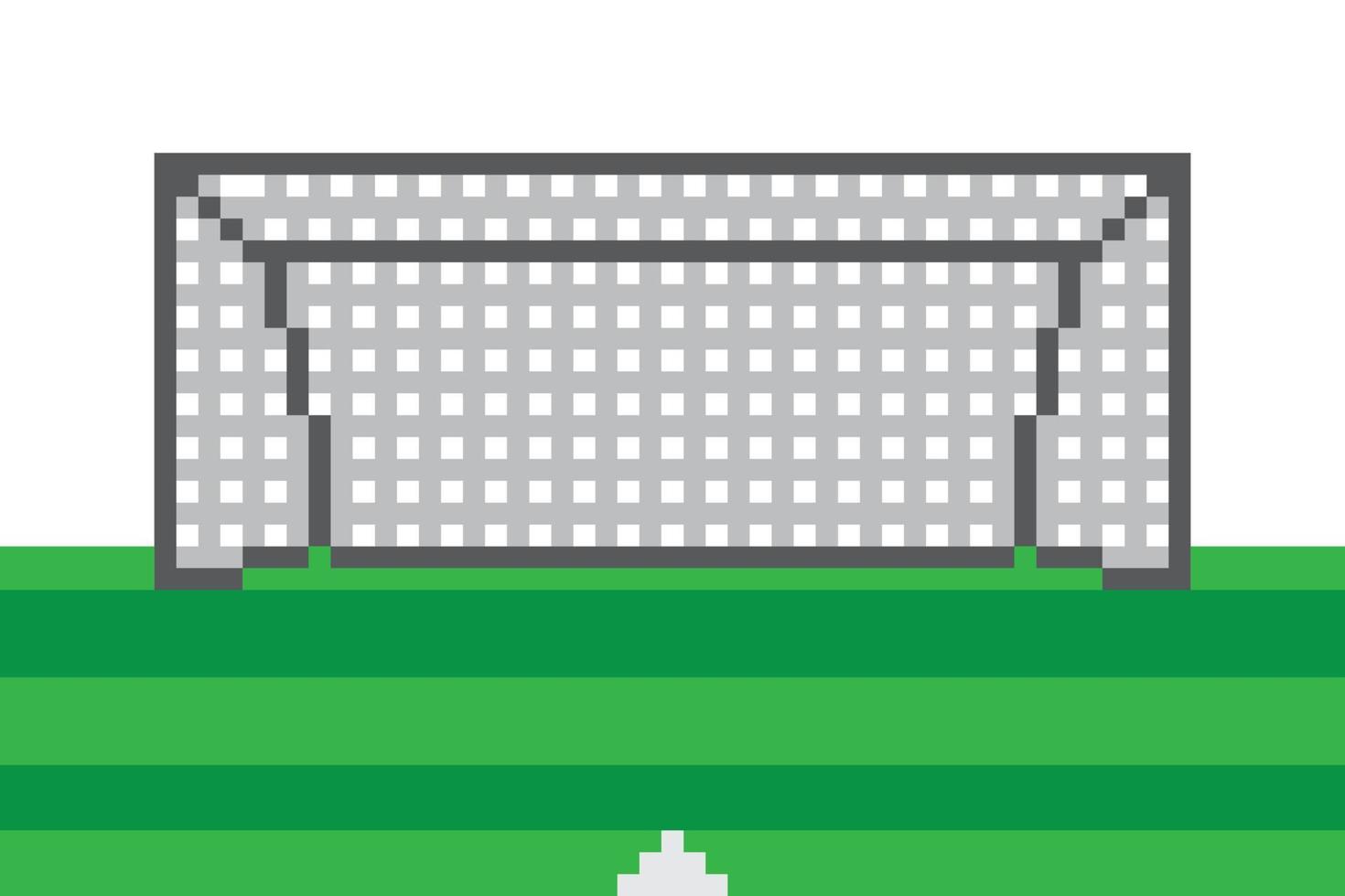 campo de portería de fútbol de pixel art vector