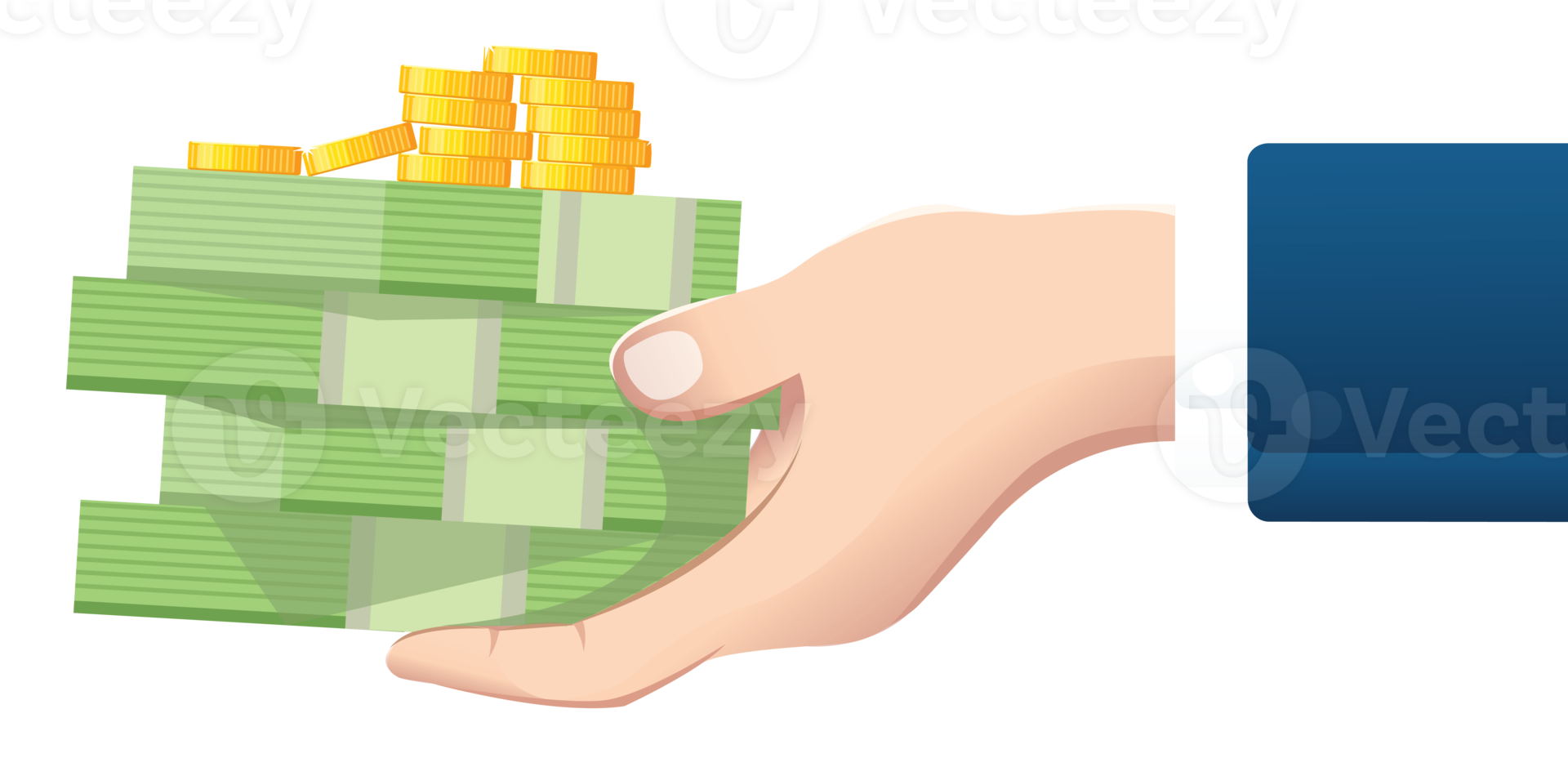 hand holding coin money png