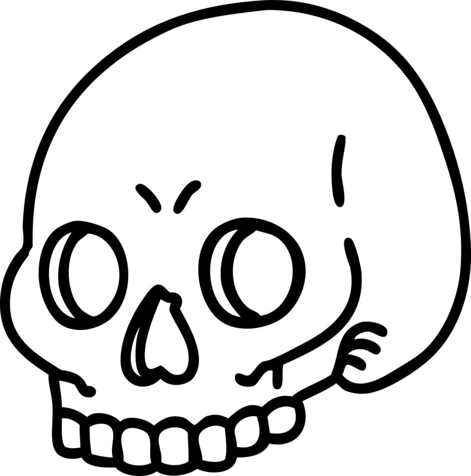 tattoo in black line style of a skull vector