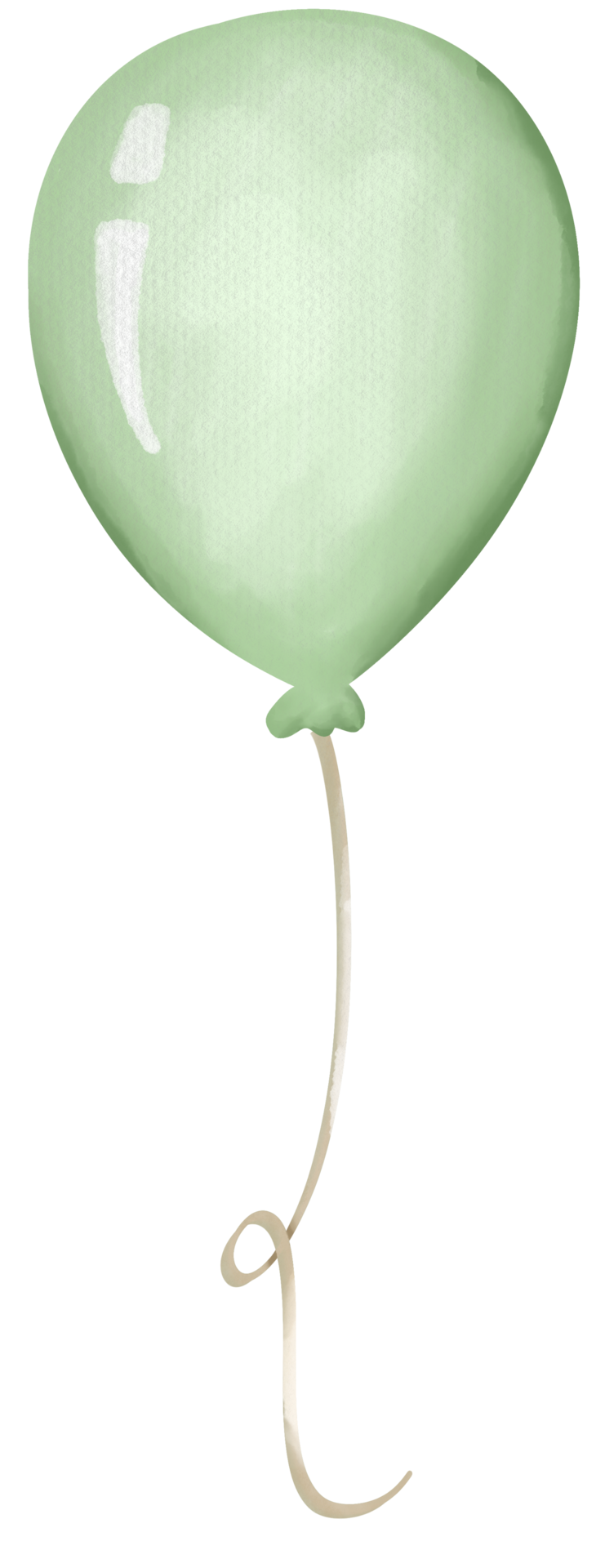 Green balloon happy birthday party watercolor 12067584 PNG