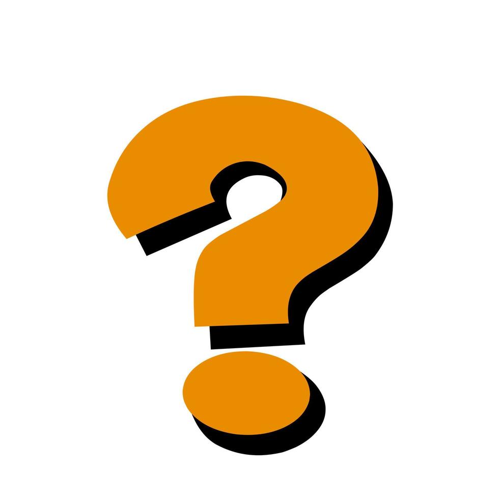 vector image of a question mark with orange color.