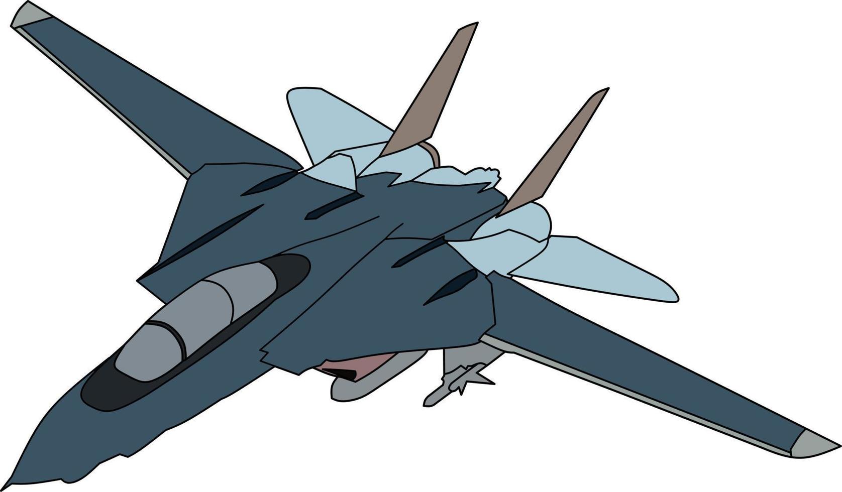 vector image of a fighter plane for coloring book