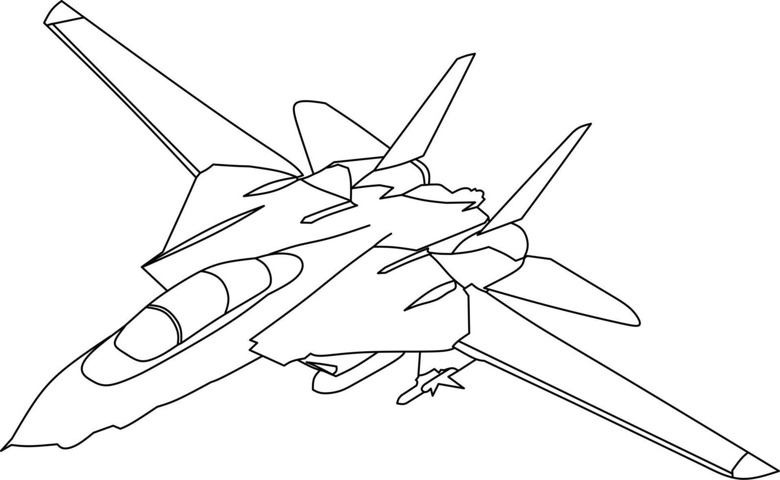 vector image of a fighter plane for coloring book