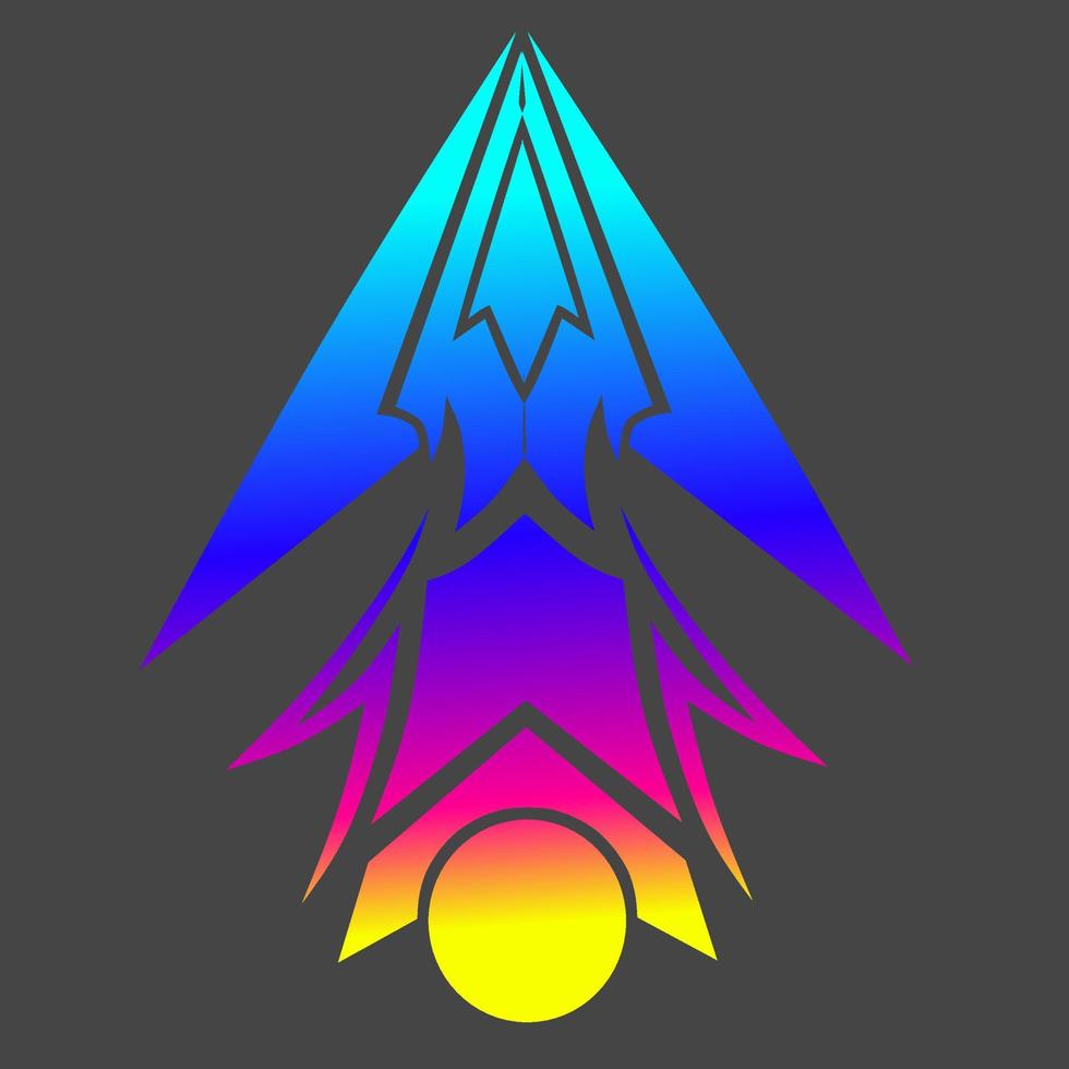 vector image of a rocket with gradient color