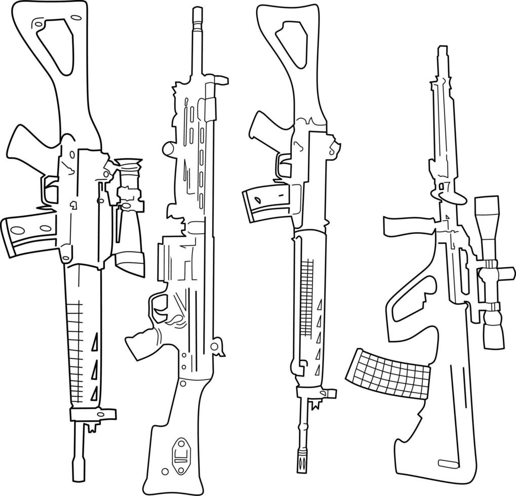 pistolas para colorear página 12067626 Vector en Vecteezy