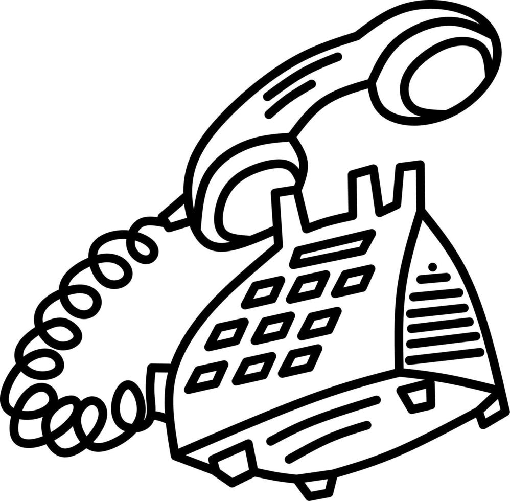 old phone vector image for coloring book