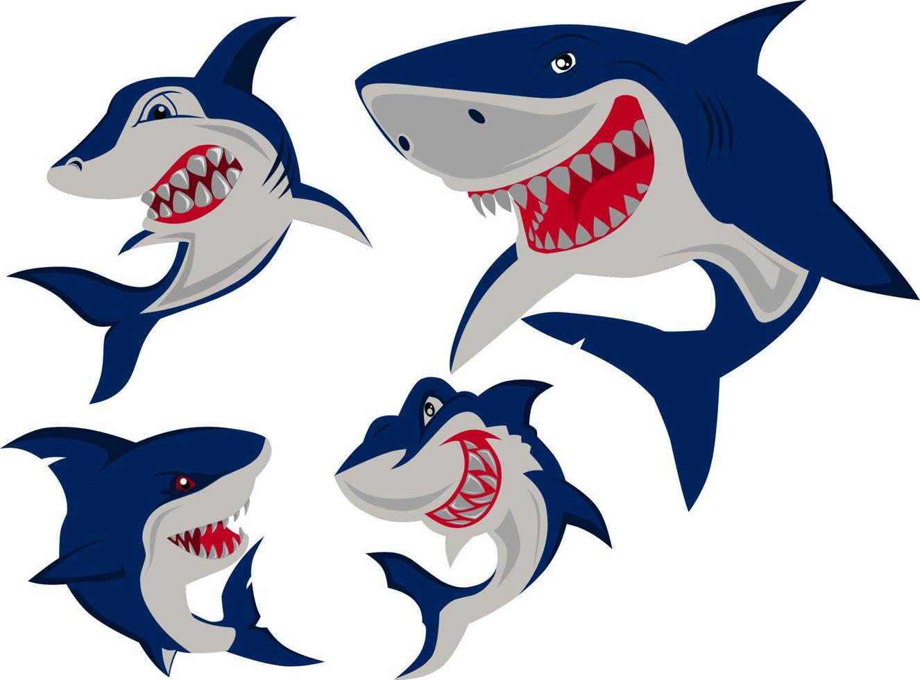 imagen vectorial de un personaje de tiburón vector