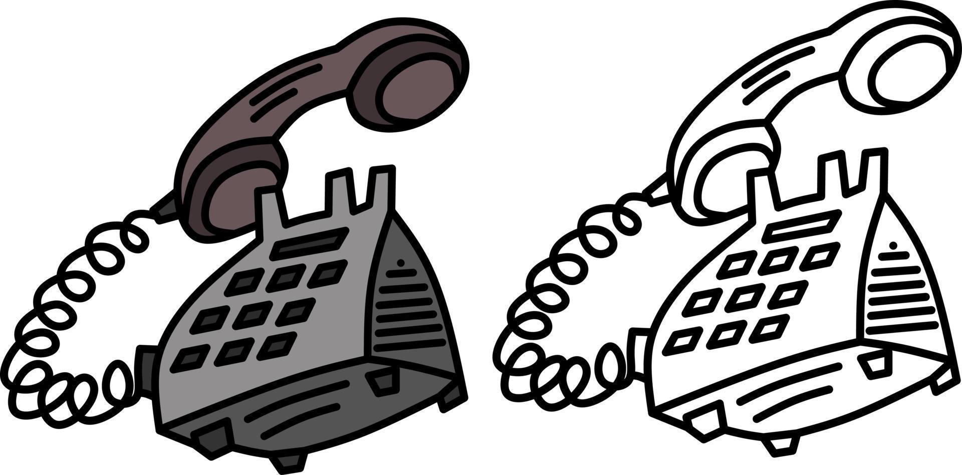 old phone vector image for coloring book