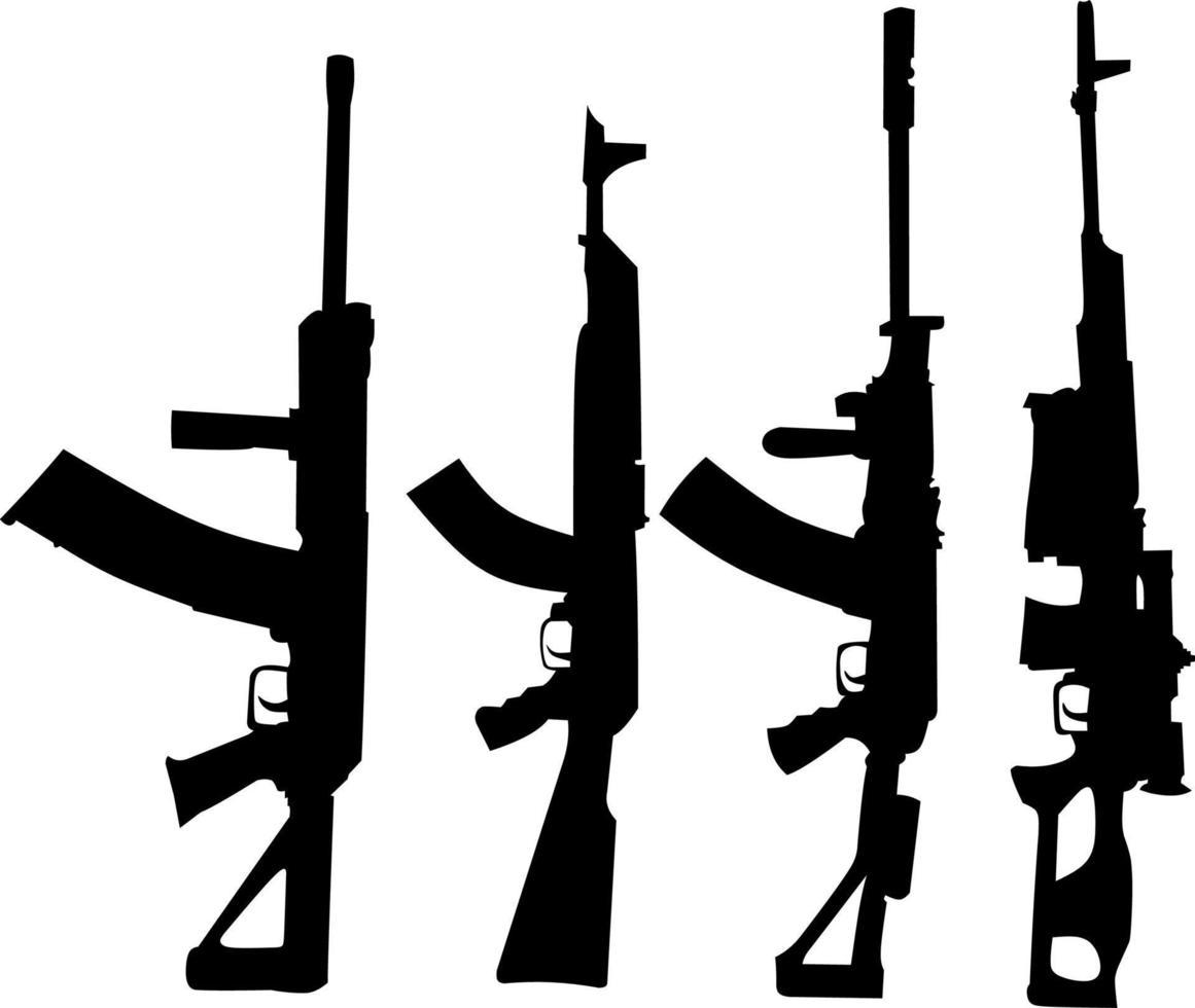 long-barreled gun silhouette vector image