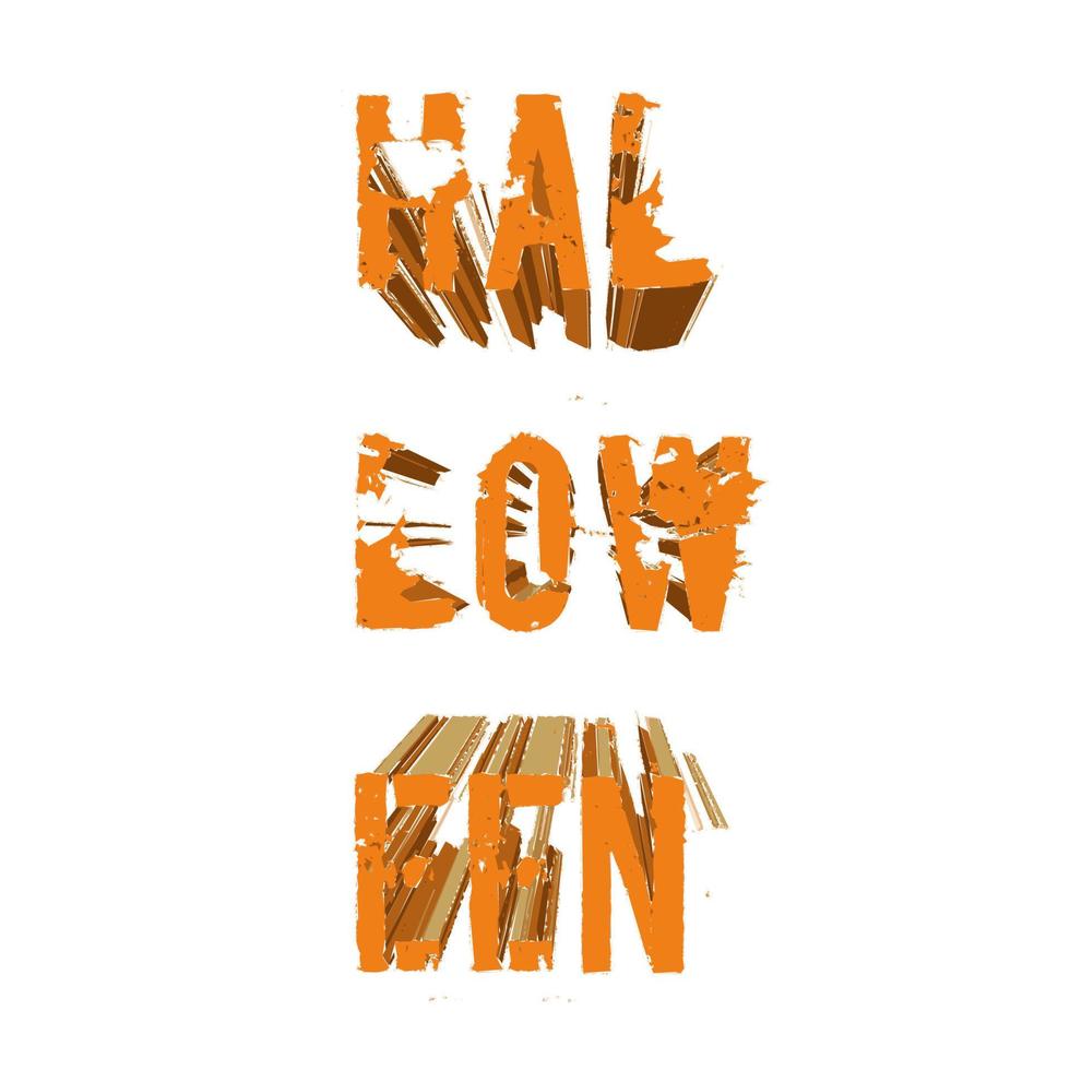 vector image of Halloween lettering in orange colo