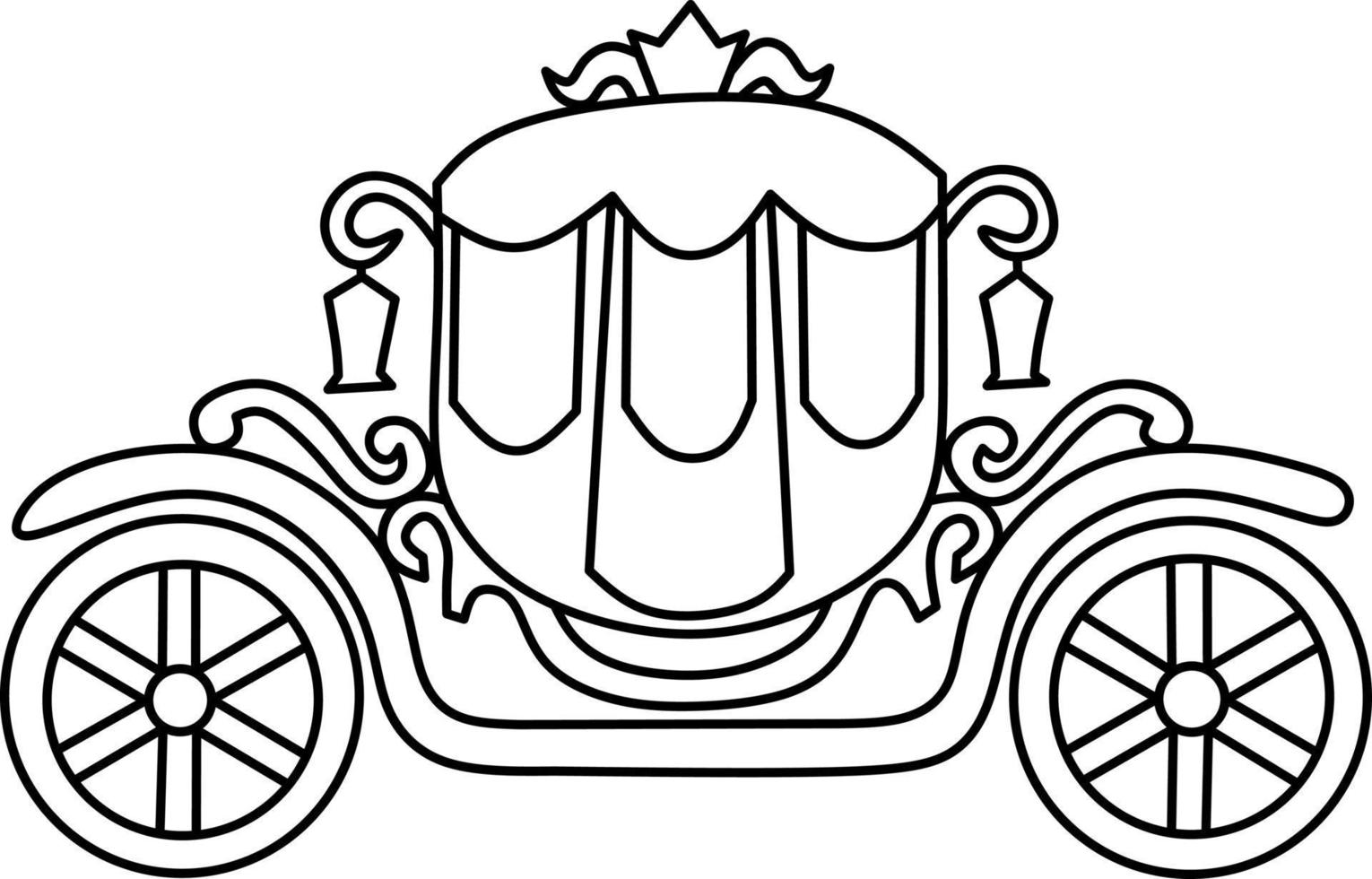 vector image of an old golden chariot, which is commonly used by royalty