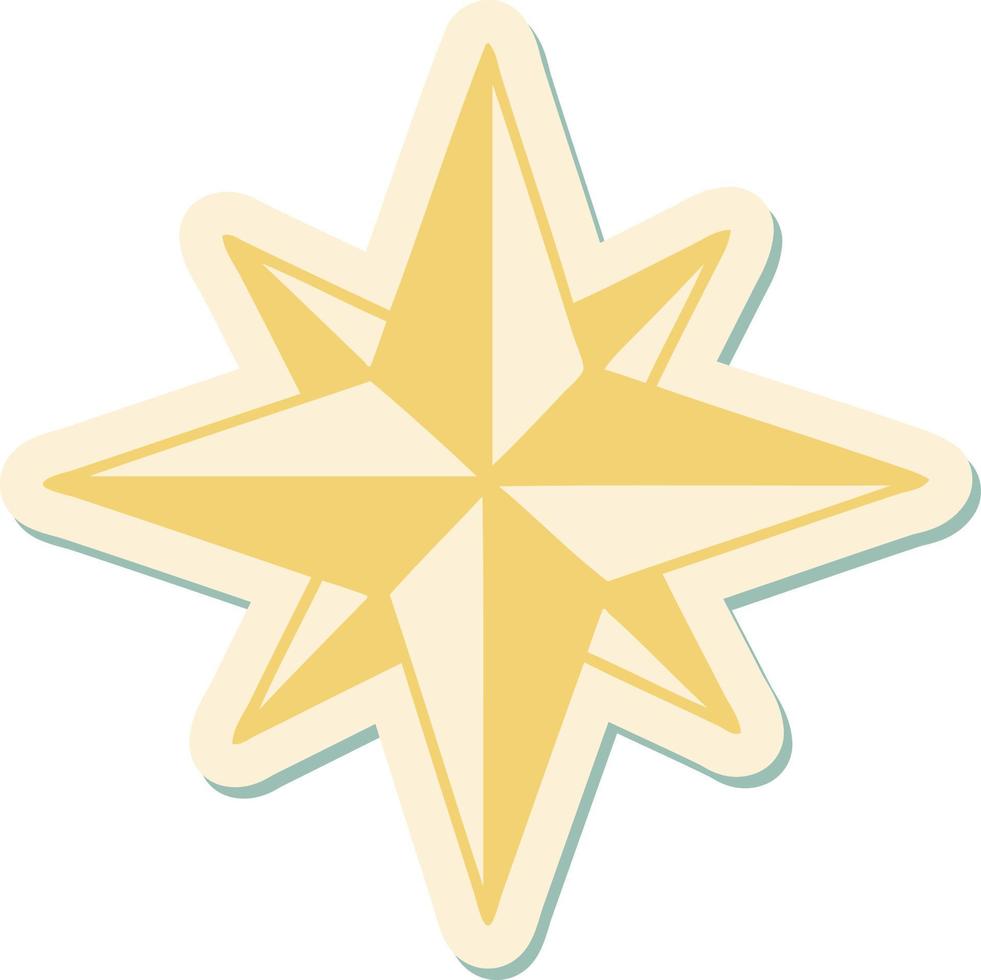 sticker of tattoo in traditional style of a star vector