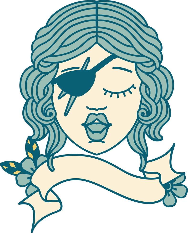 Retro Tattoo Style human rogue character face vector