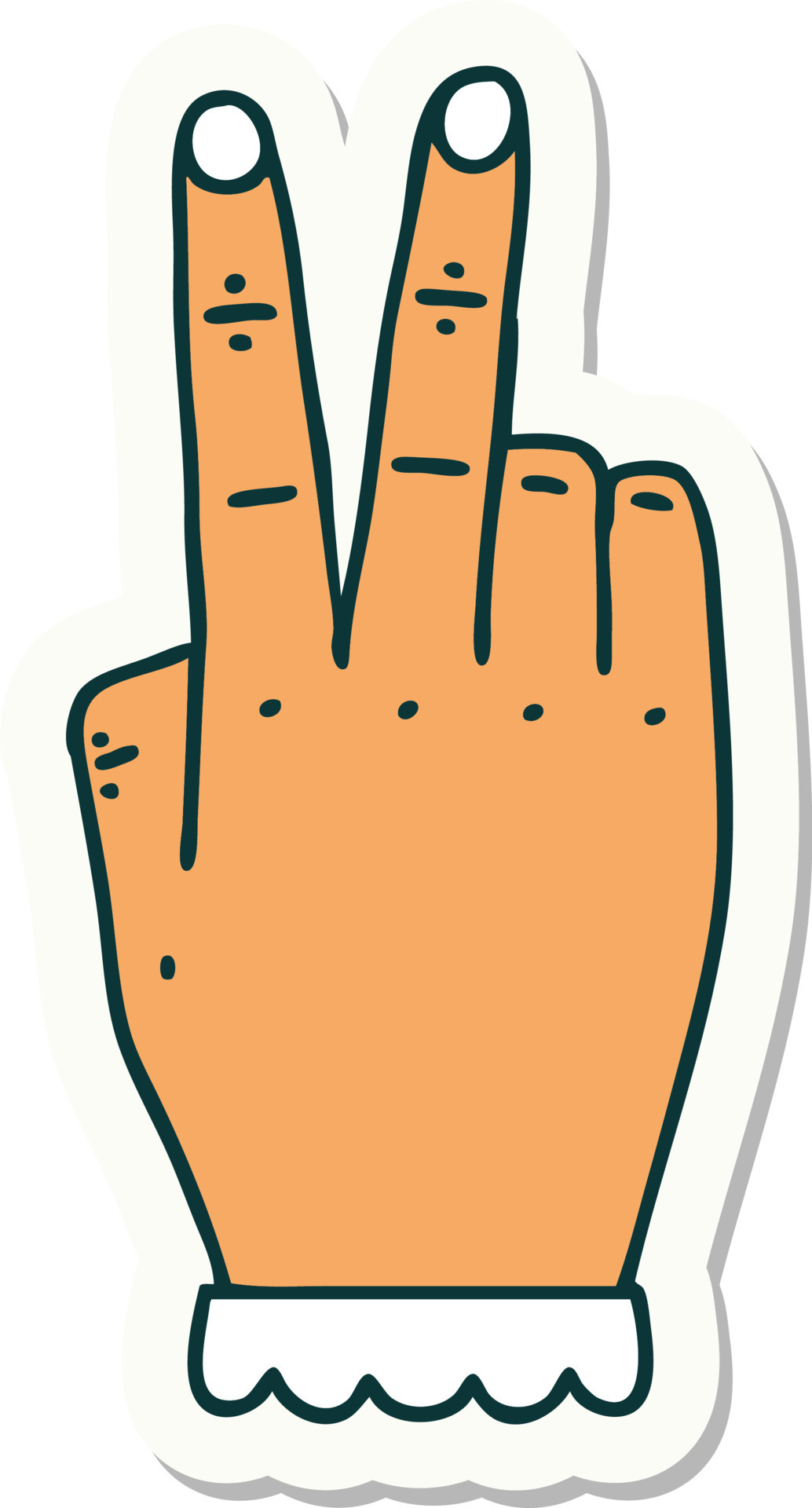 Sticker Of A Hand Raising Two Fingers Gesture 12067779 Vector Art At sticker-of-a-hand-raising-two-fingers-gesture-12067779-vector-art-at