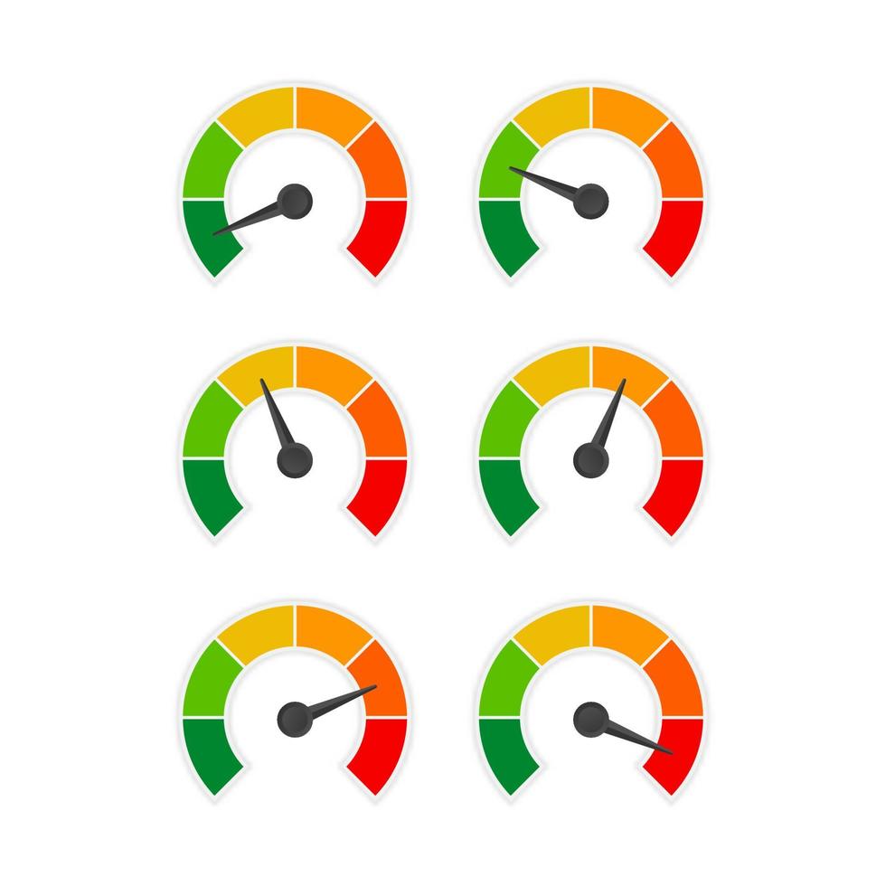 velocímetro 6 vector de icono de posición diferente para diseño gráfico, logotipo, sitio web, medios sociales, aplicación móvil, ui