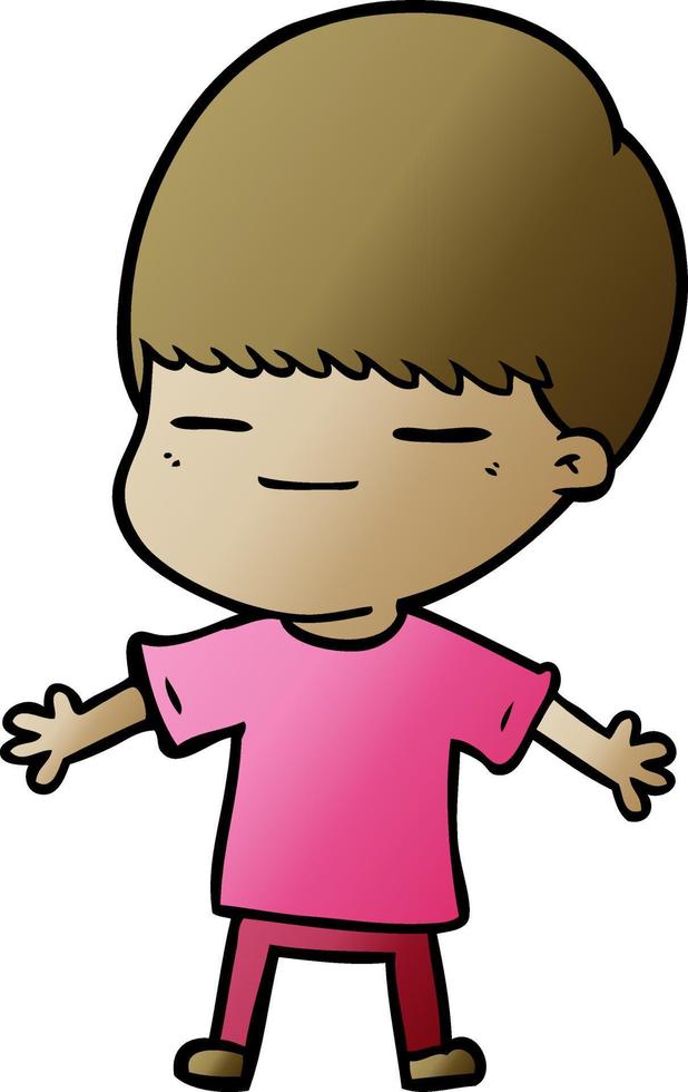 niño presumido de dibujos animados vector