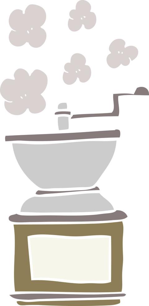 flat color illustration of coffee bean grinder vector