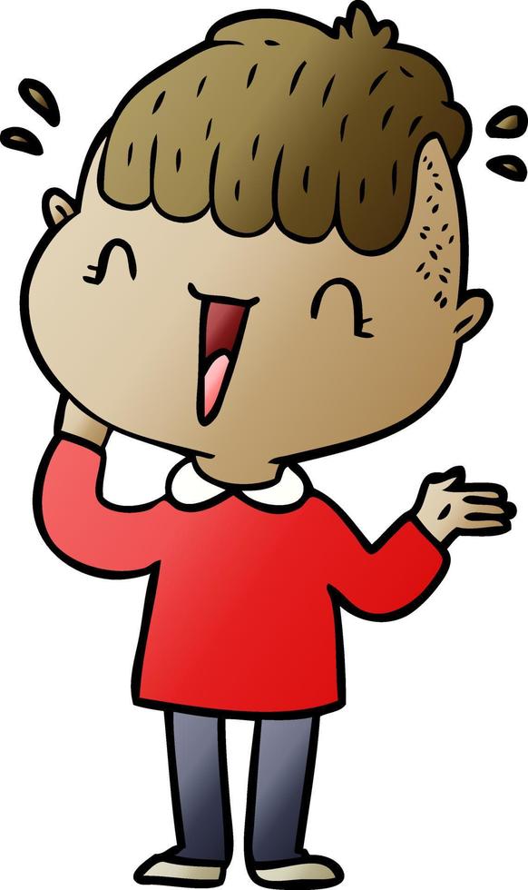cartoon happy boy surprised vector