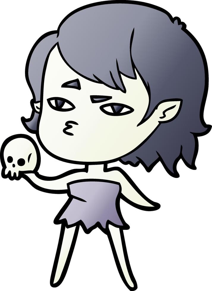 cartoon vampire girl vector