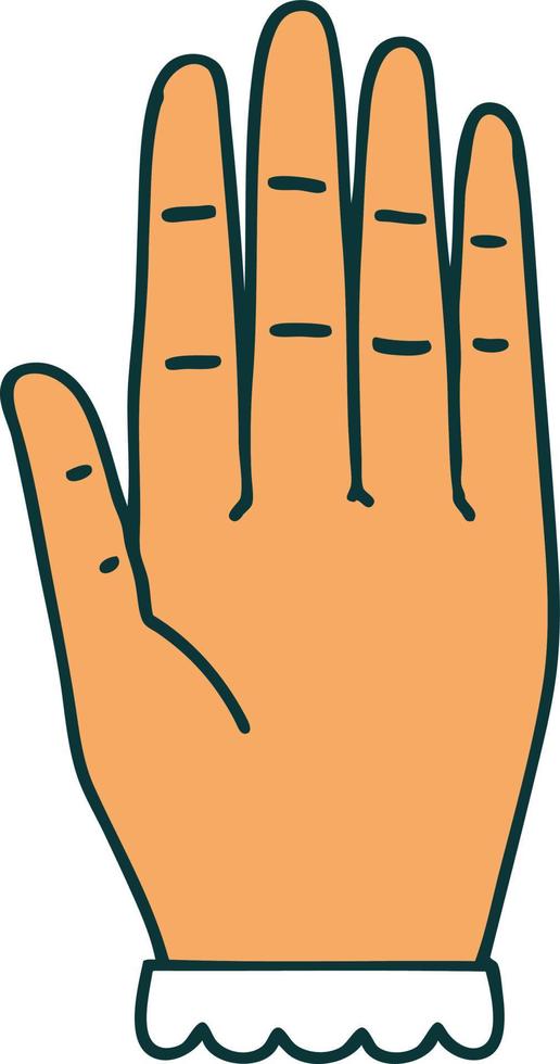imagen icónica de estilo tatuaje de una mano vector