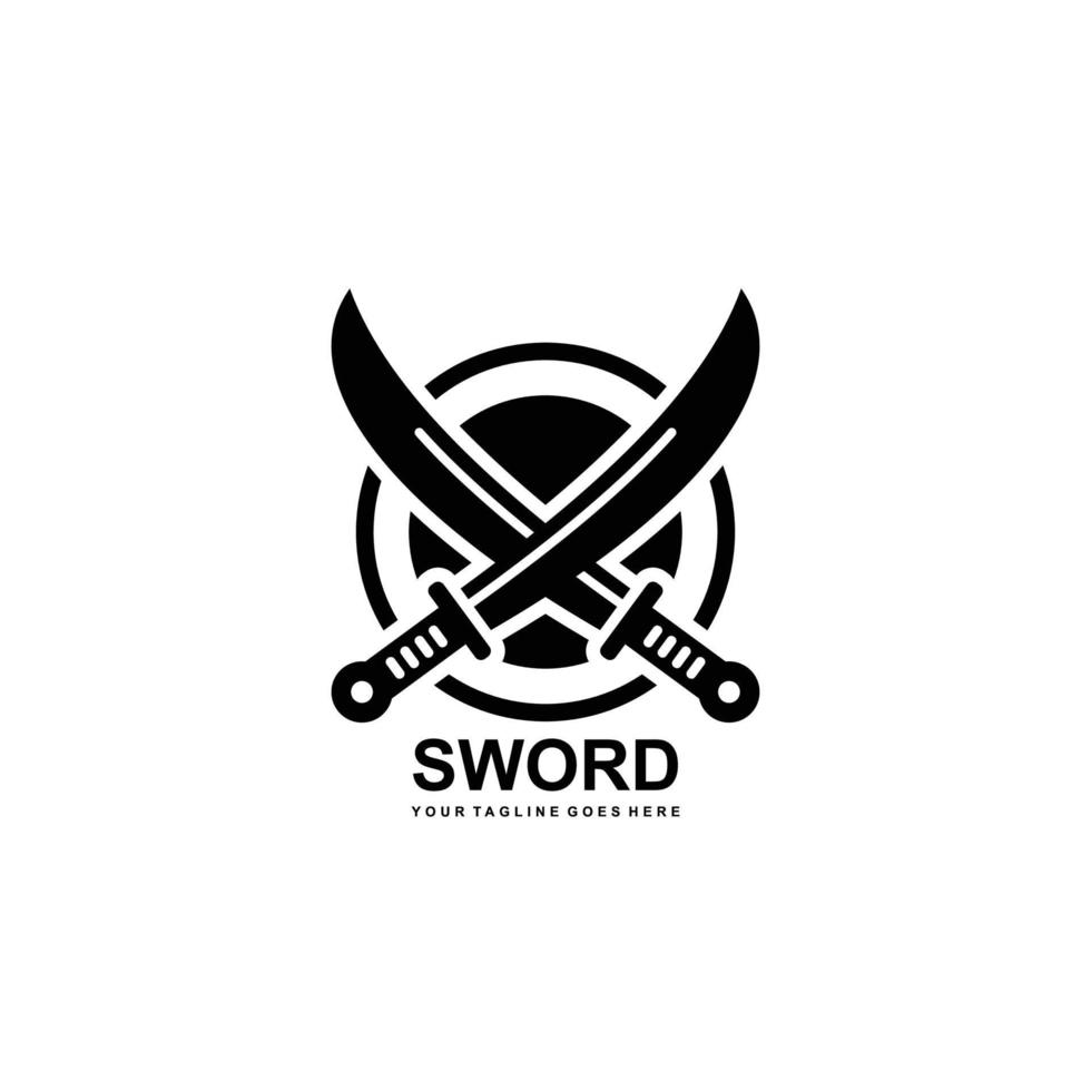 Sword simple flat logo vector