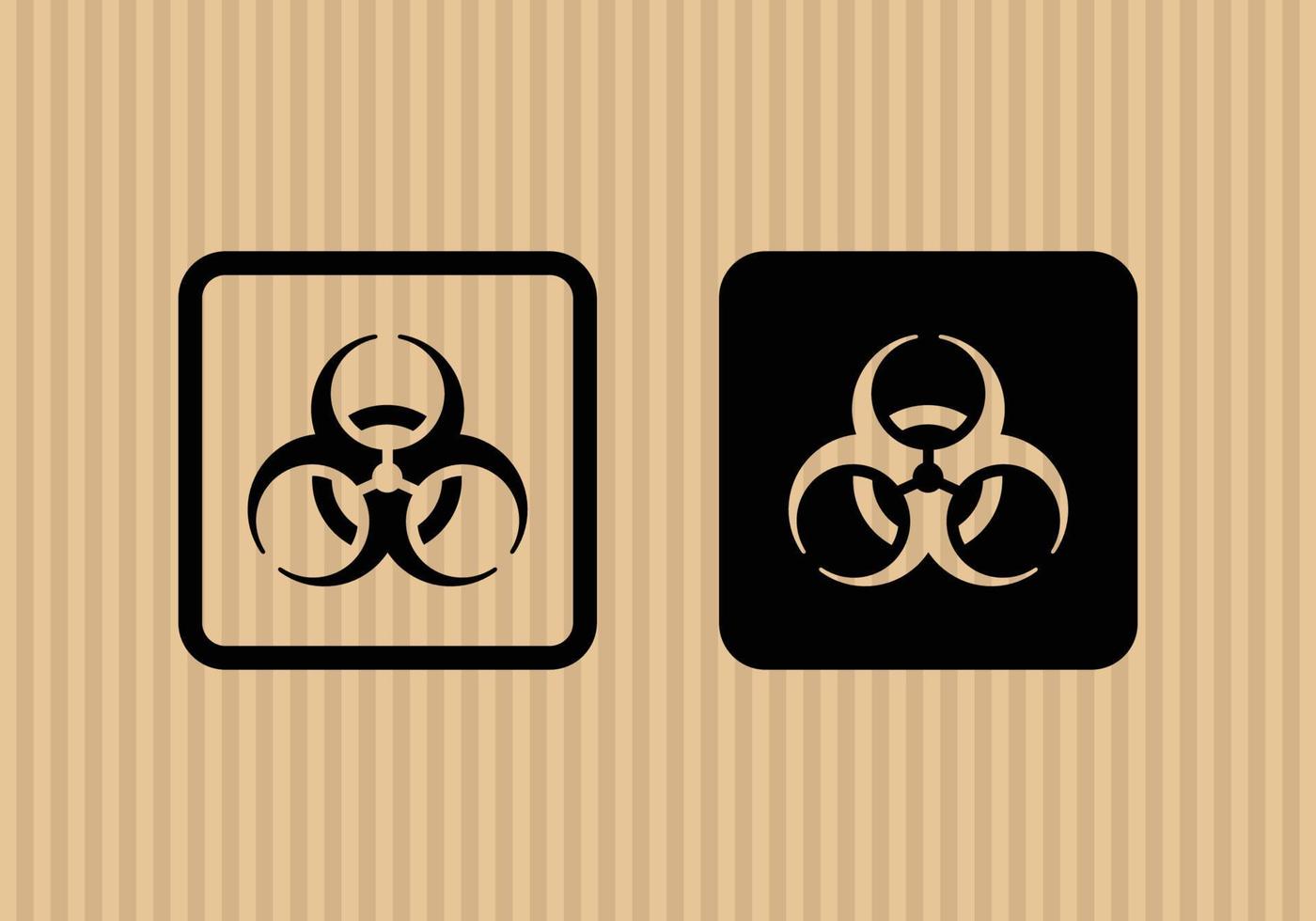Biohazard simple flat icon vector illustration with cardboard texture background