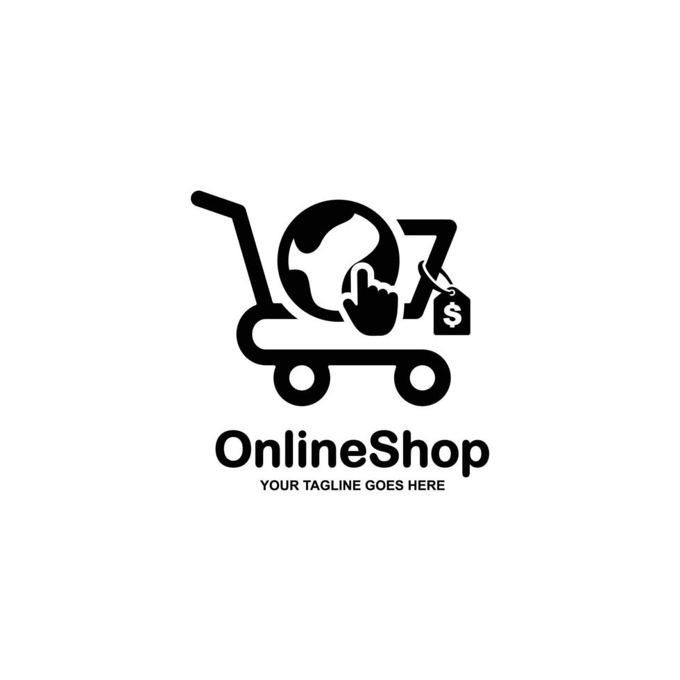 Online shop logo design vector