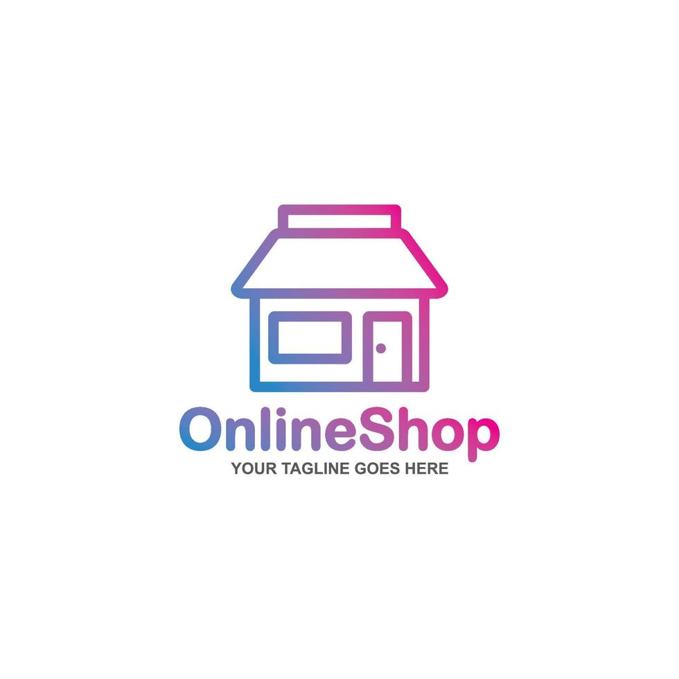 Online shop logo design vector