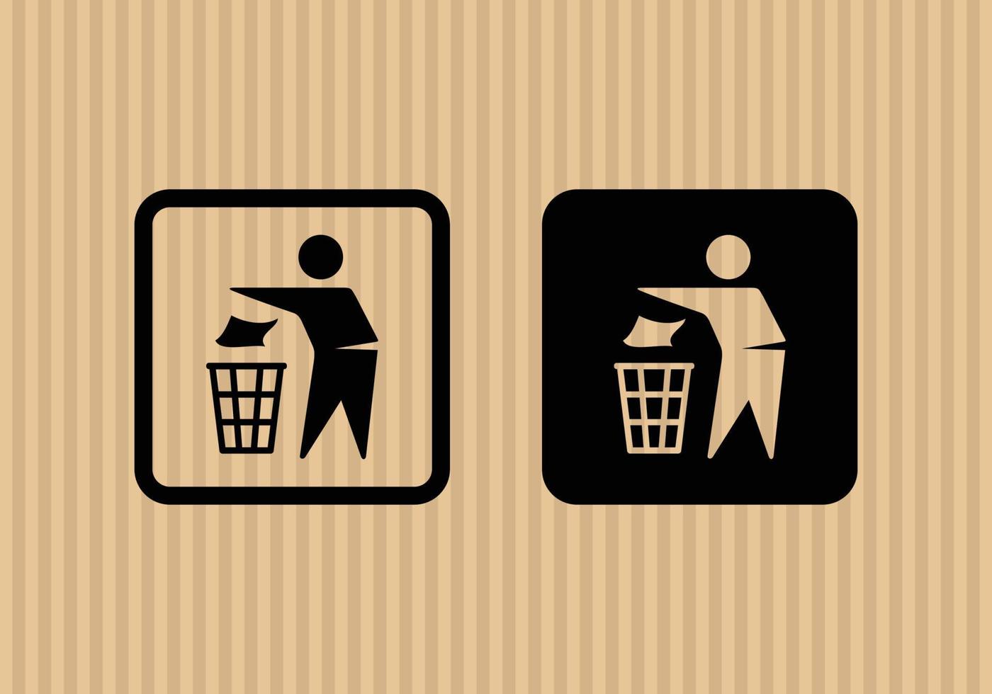 Do not litter simple flat icon vector illustration with cardboard texture background
