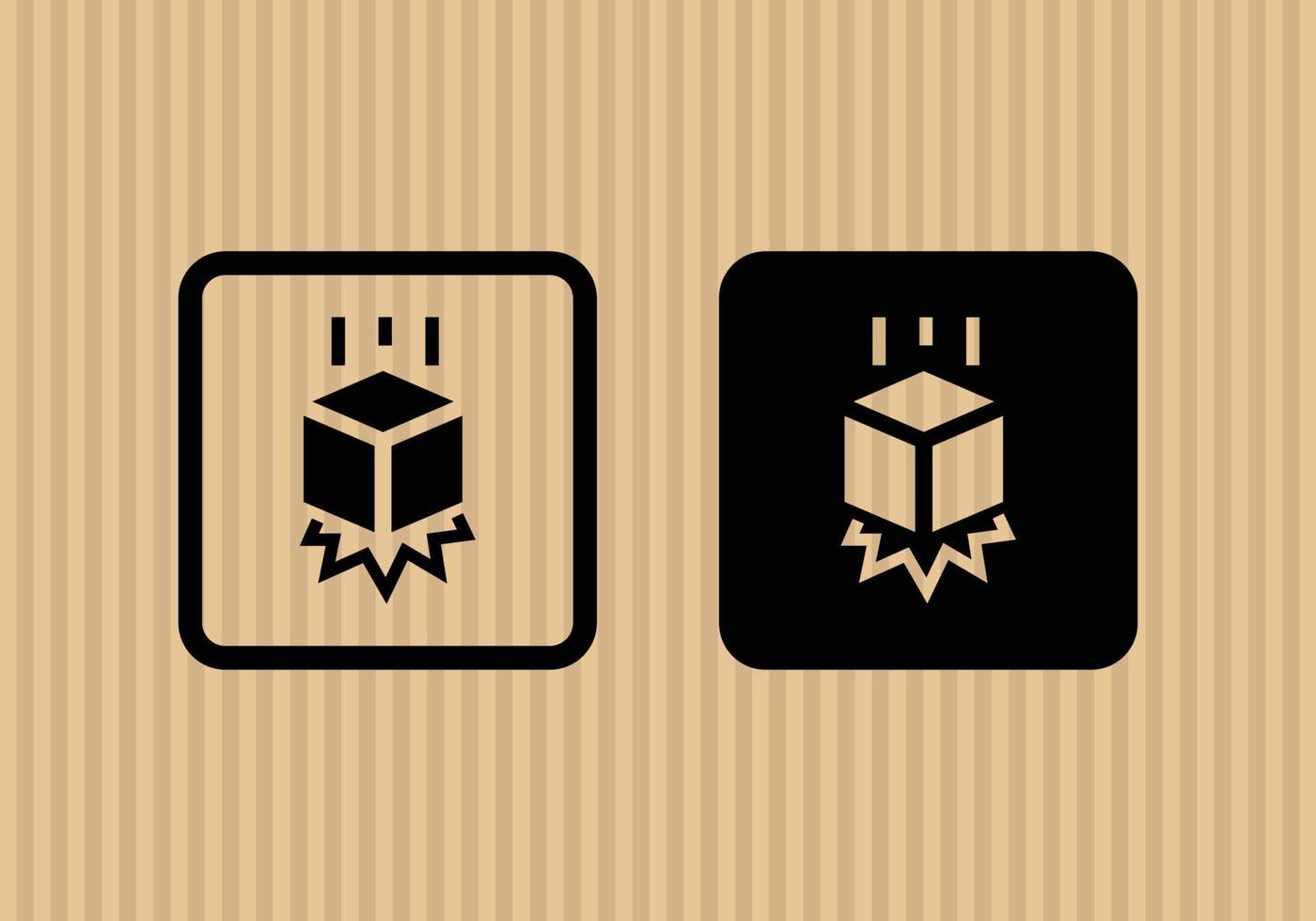 Do not drop simple flat icon vector illustration with cardboard texture background